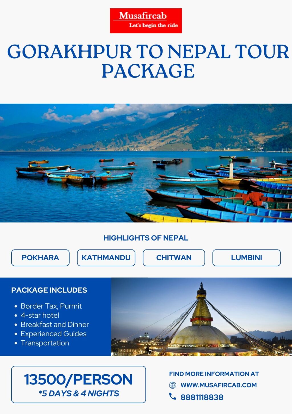 Nepal tour package from Gorakhpur